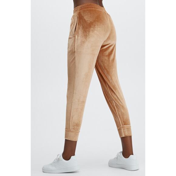 Fabletics Daria Velour Jogger Pants Brown L Soft Luxe Lounge Women’s Athleisure - Picture 2 of 6